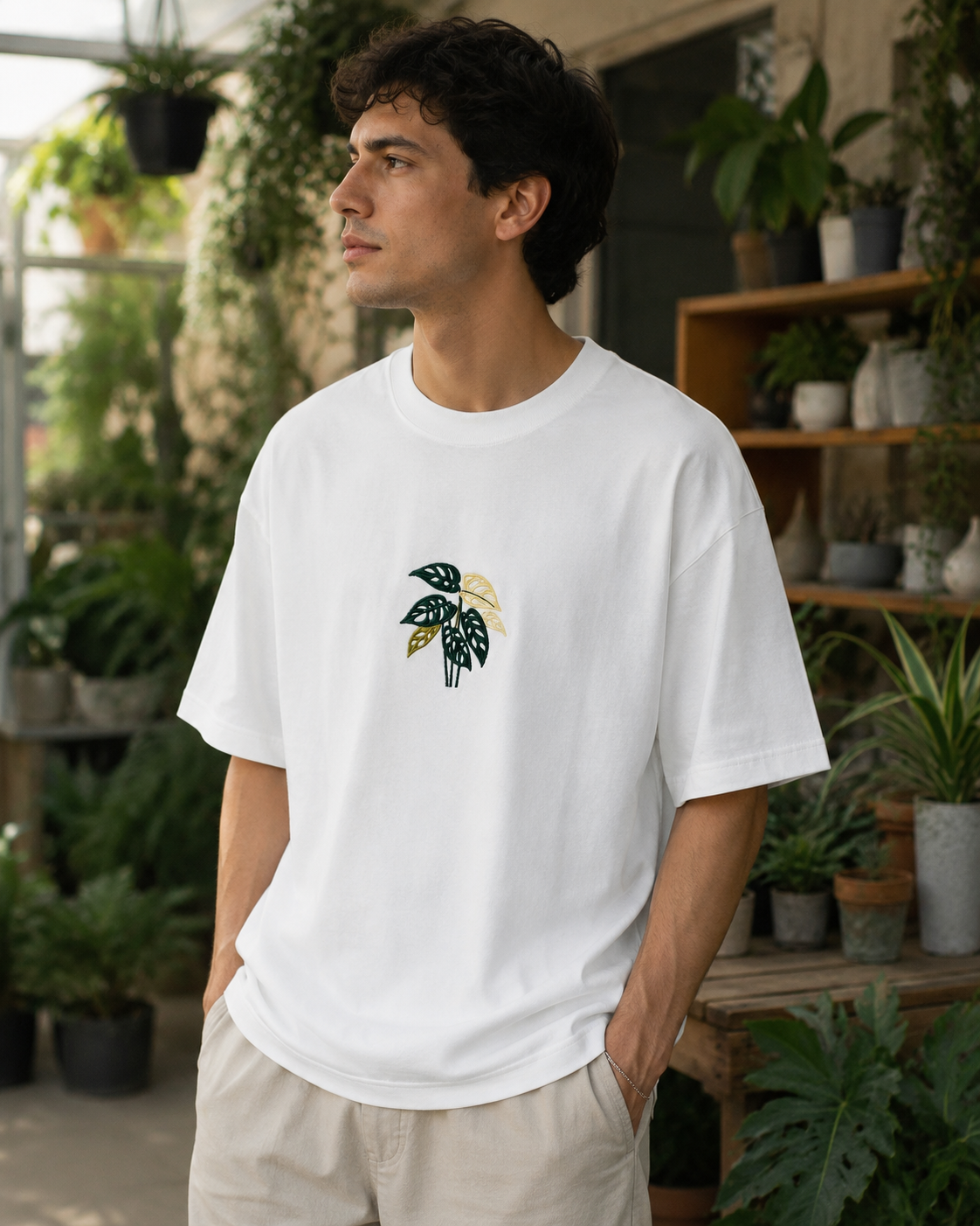Polo Monstera Adansonii Blanco-3